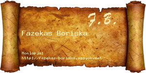 Fazekas Boriska névjegykártya