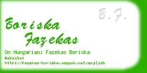 boriska fazekas business card